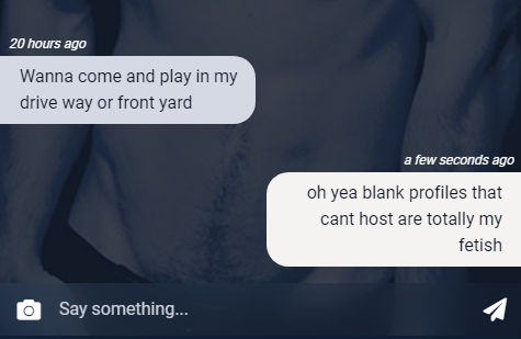 This meme is a screenshot of a conversation on the social media platform Reddit, where a user is asking for suggestions on how to get out of a situation where they're being asked to participate in a sex act with someone they don't know. The user says "Wanna come and play in my drive way or front yard" and then quickly deletes the post, indicating they're trying to avoid a situation that's making them uncomfortable.
